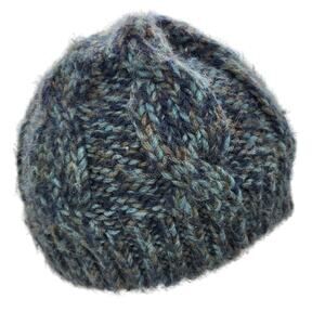 Cintelli e Galluzzo Blue Aplaca Wool Blend Knitted Beanie Hat Made in Italy OS